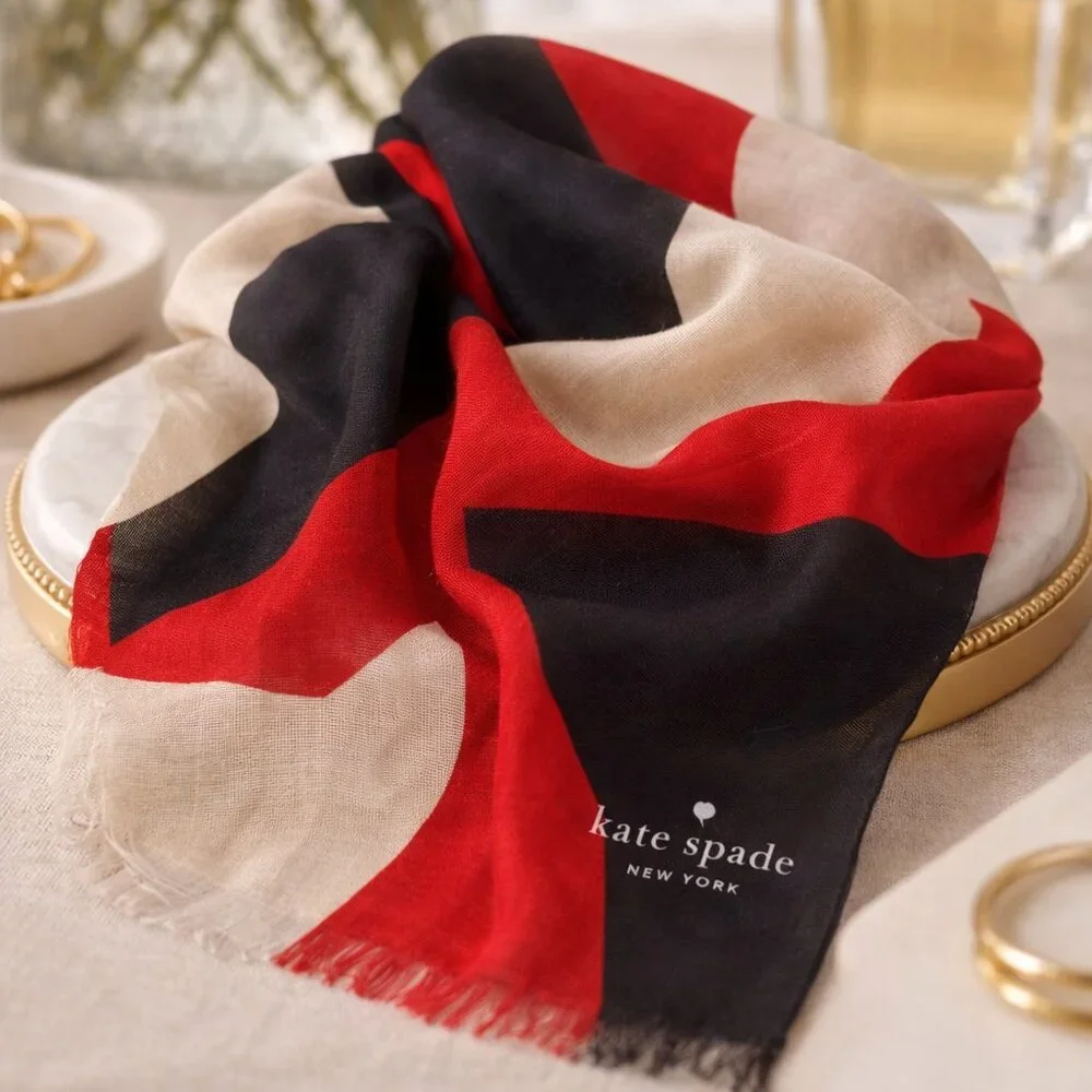 Kate Spade geometric print wool scarf/wrap